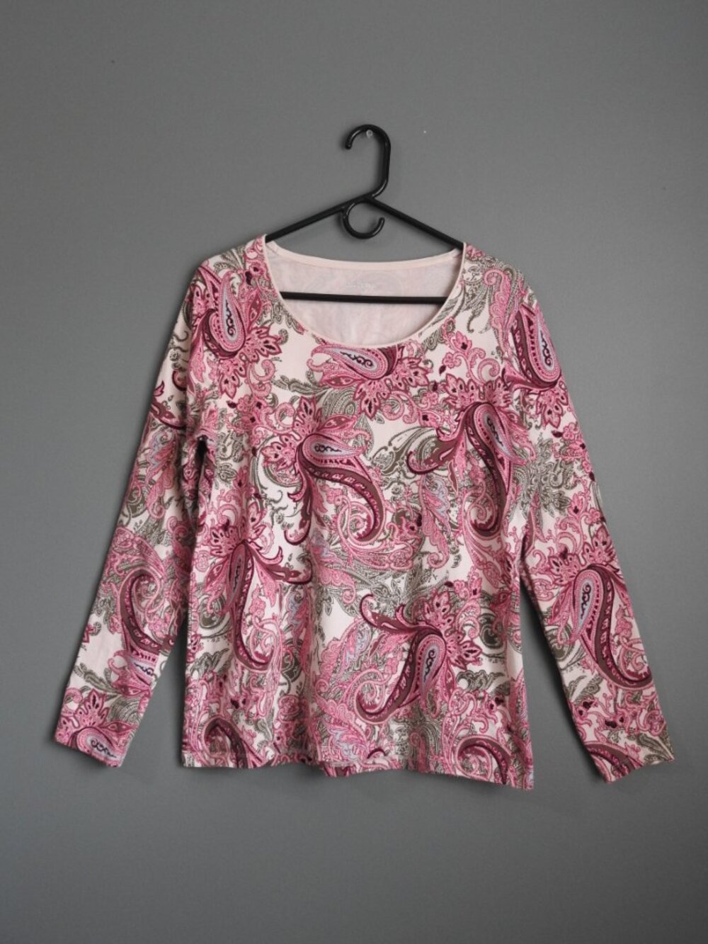 Kim Rogers Women's Crew Neck Long Sleeve Pink Abstract Floral Size Large - Picture 2 of 6